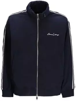 Armani Exchange бомбер с отделкой в полоску, синий