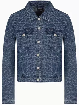 Armani Exchange джинсовая куртка с логотипом, синий