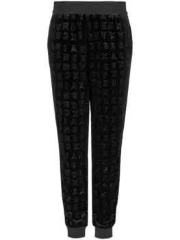Armani Exchange джоггеры с монограммой, черный