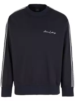 Armani Exchange футболка с длинными рукавами и полосками, синий