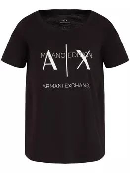 Armani Exchange футболка с логотипом, черный