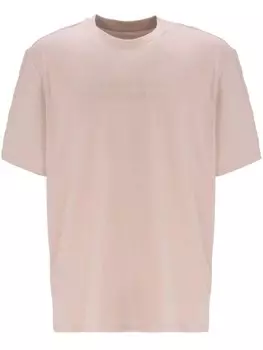 Armani Exchange футболка с вышитым логотипом, нейтральный цвет