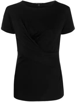 Armani Exchange футболка со сборками, черный