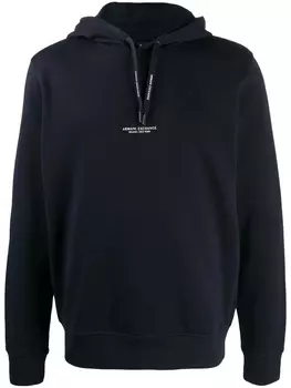Armani Exchange худи с кулиской и логотипом, синий