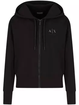 Armani Exchange худи с логотипом, черный