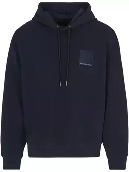 Armani Exchange худи с нашивкой-логотипом, синий
