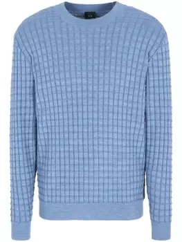 Armani Exchange клетчатый джемпер, синий