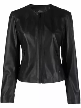 Armani Exchange куртка из искусственной кожи, черный