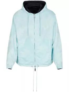Armani Exchange куртка с капюшоном и логотипом, синий