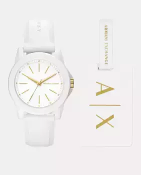 Armani Exchange Lady Banks AX7126 Белые силиконовые женские часы
