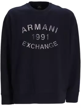 Armani Exchange махровая толстовка, синий