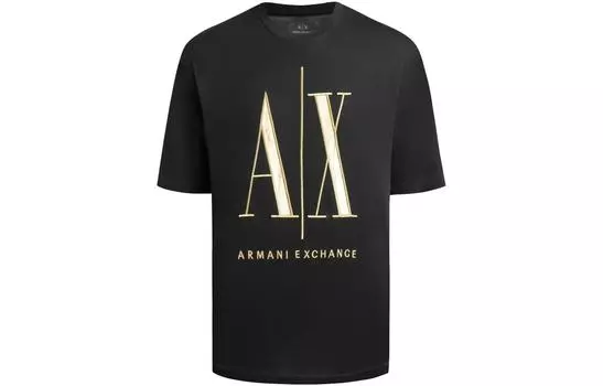 ARMANI EXCHANGE Мужская футболка, цвет Black/Gold