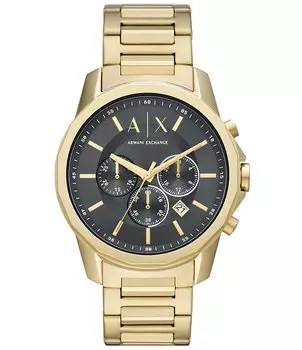 Armani Exchange Мужские часы с хронографом из нержавеющей стали золотистого цвета, золотой