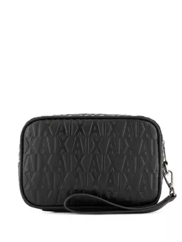 Armani Exchange несессер с тисненым логотипом, черный