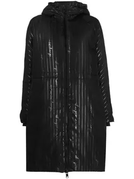 Armani Exchange пальто с капюшоном и логотипом, черный
