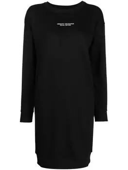 Armani Exchange платье из джерси с логотипом, черный