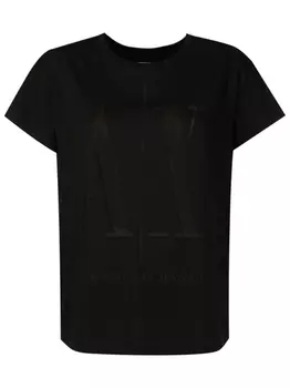 Armani Exchange полупрозрачная футболка, черный