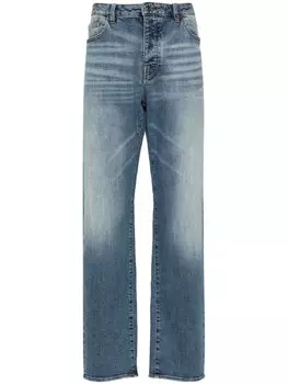 Armani Exchange прямые джинсы с вышитым логотипом, синий