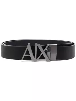 Armani Exchange ремень с логотипом, черный