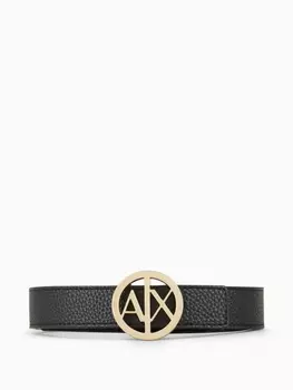 Armani Exchange ремень с пряжкой-логотипом, черный