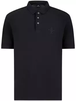 Armani Exchange рубашка поло с вышитым логотипом, черный