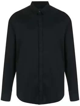 Armani Exchange рубашка с потайной застежкой, синий