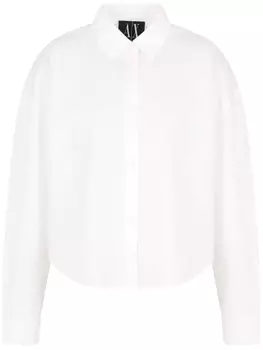 Armani Exchange рубашка с вышитым логотипом, белый