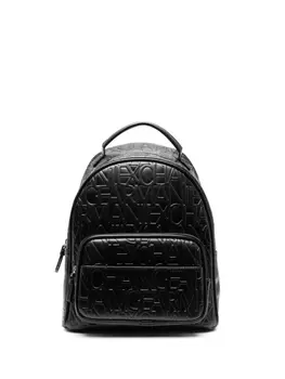 Armani Exchange рюкзак из искусственной кожи с тисненым логотипом, черный