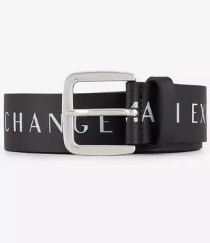 Armani Exchange с тиснением логотипа белого цвета 1.6Пояс, черный