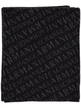 Armani Exchange шарф Exchange с логотипом, черный