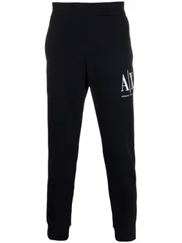 Armani Exchange спортивные брюки с вышитым логотипом, синий