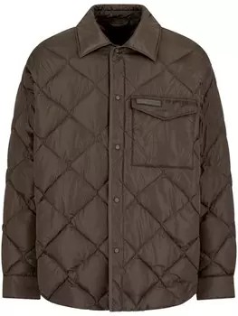 Armani Exchange стеганая куртка, зеленый
