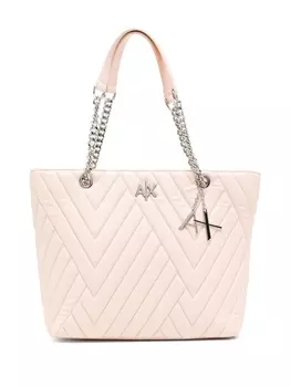 Armani Exchange стеганая сумка с логотипом, розовый