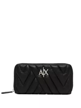 Armani Exchange стеганый кошелек с логотипом, черный