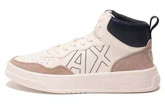 ARMANI EXCHANGE Стильная обувь для скейтбординга для мужчин, White dark beige