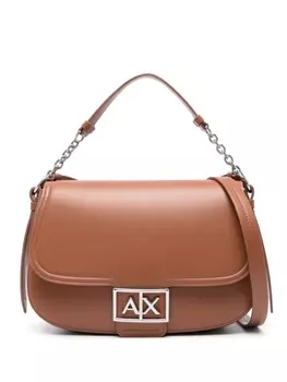Armani Exchange сумка через плечо с логотипом, коричневый
