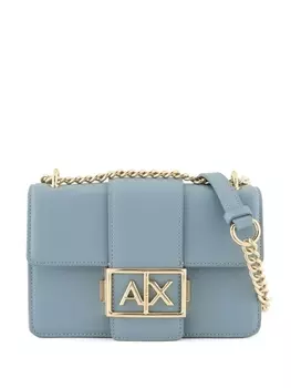 Armani Exchange сумка через плечо с металлическим логотипом, синий
