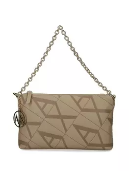 Armani Exchange сумка через плечо с тиснением монограммы, нейтральный цвет