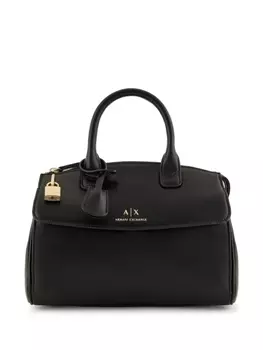 Armani Exchange сумка-тоут с тисненым логотипом, черный