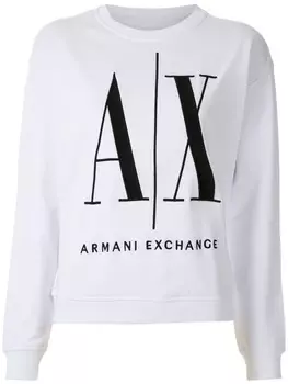 Armani Exchange толстовка с логотипом, белый