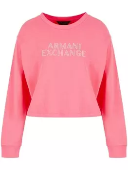 Armani Exchange толстовка с логотипом, розовый