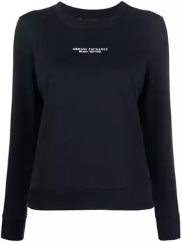 Armani Exchange толстовка с логотипом, синий