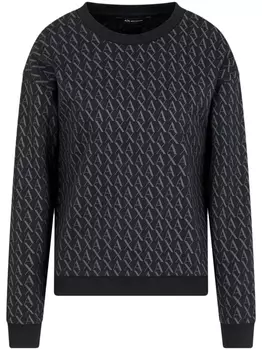Armani Exchange толстовка с монограммой, черный