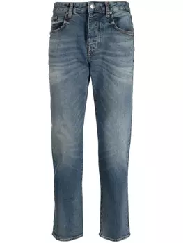 Armani Exchange зауженные джинсы с нашивкой-логотипом, синий