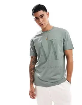 Armani Exchange – зеленая футболка с логотипом на груди