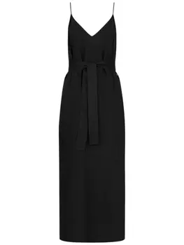 Armani Exchange жаккардовое платье макси с поясом, черный