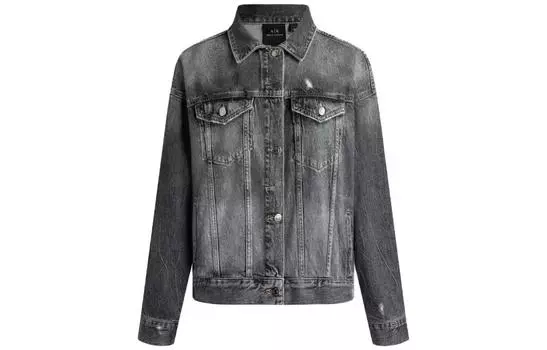 ARMANI EXCHANGE Женская джинсовая куртка AE SS23 серого цвета