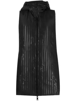 Armani Exchange жилет с капюшоном и логотипом, черный