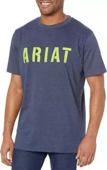 Арматурный хлопковый прочный блок Ariat, цвет Navy Heather/Lime
