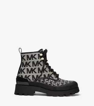 Армейские ботинки из жаккарда с логотипом Michael Michael Kors Logo Jacquard Combat Payton, черный